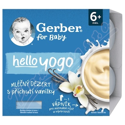 Gerber Hello yogo ml.dezert vanilkov 4x100g 6M+